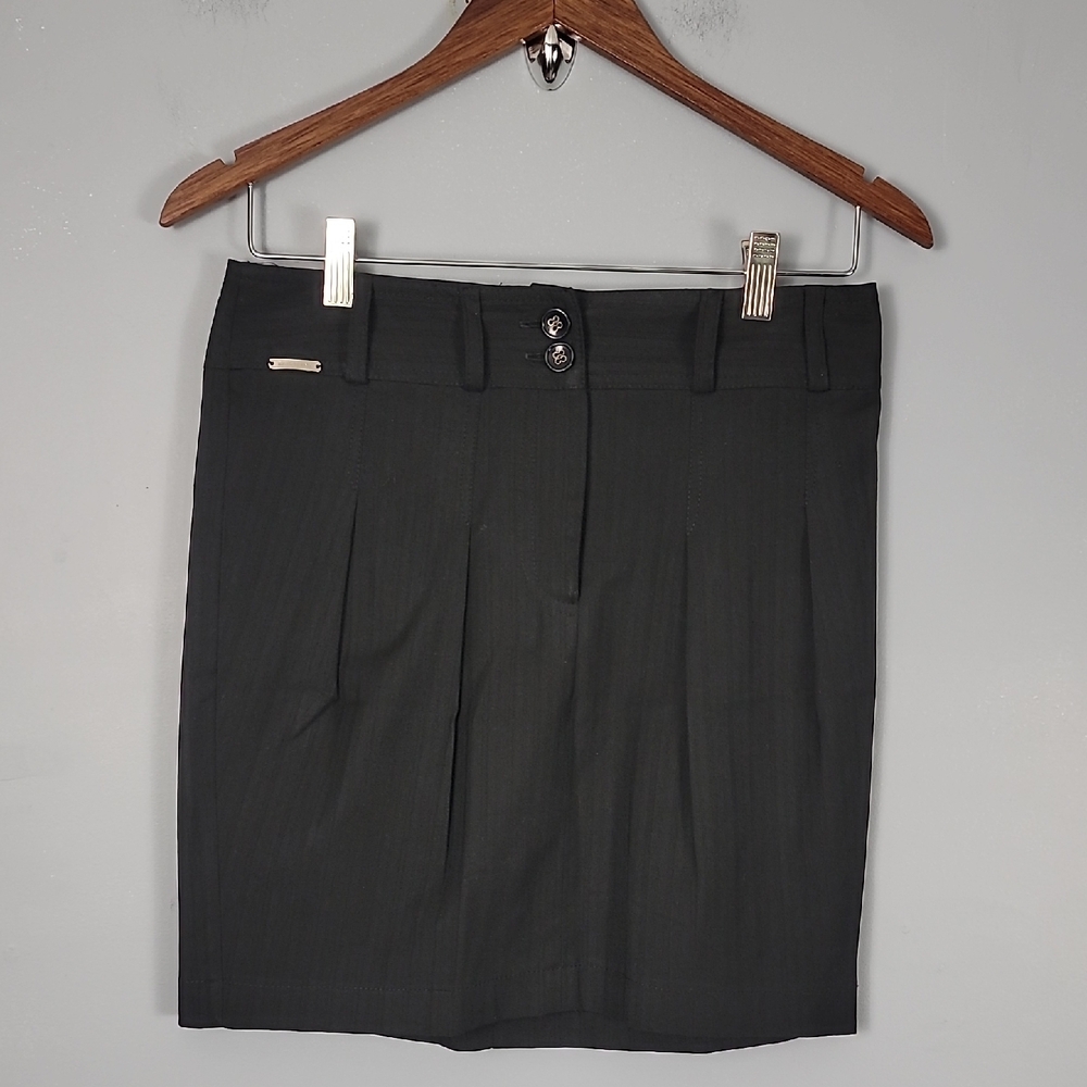 River Island Black Pleated Mini Pencil Skirt